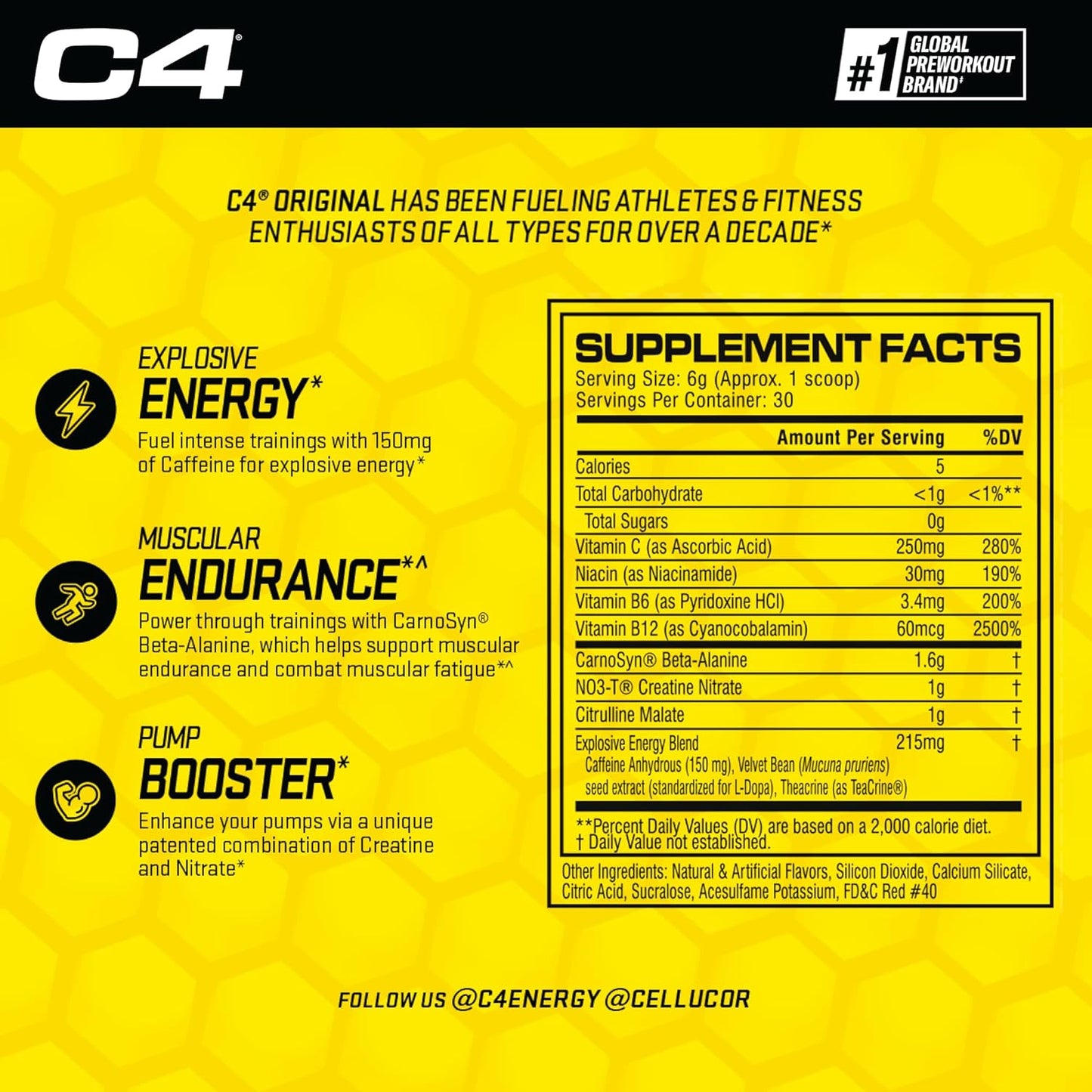 C4 ORIGINAL PRE WORKOUT 30 SERVICIOS