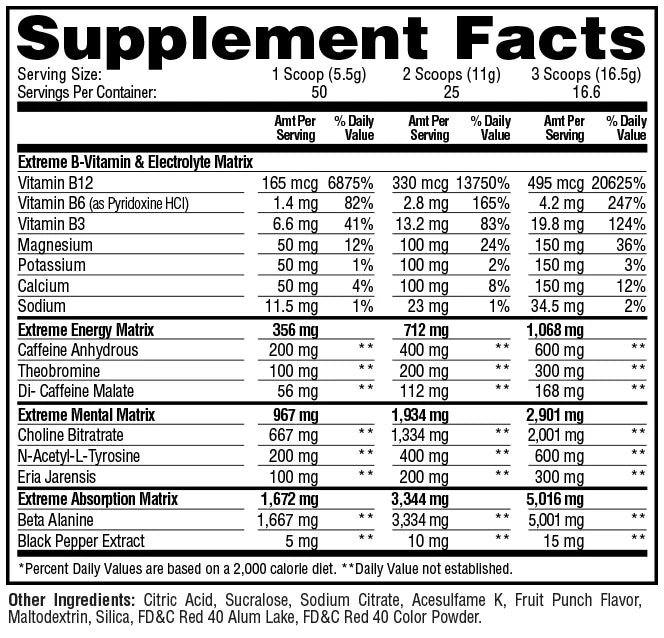 ESP EXTREME PRE WORKOUT 50 SERVICIOS