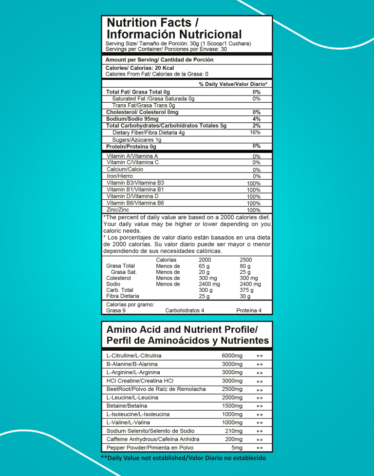 INTENZE PRE WORKOUT 30 SERVICIOS