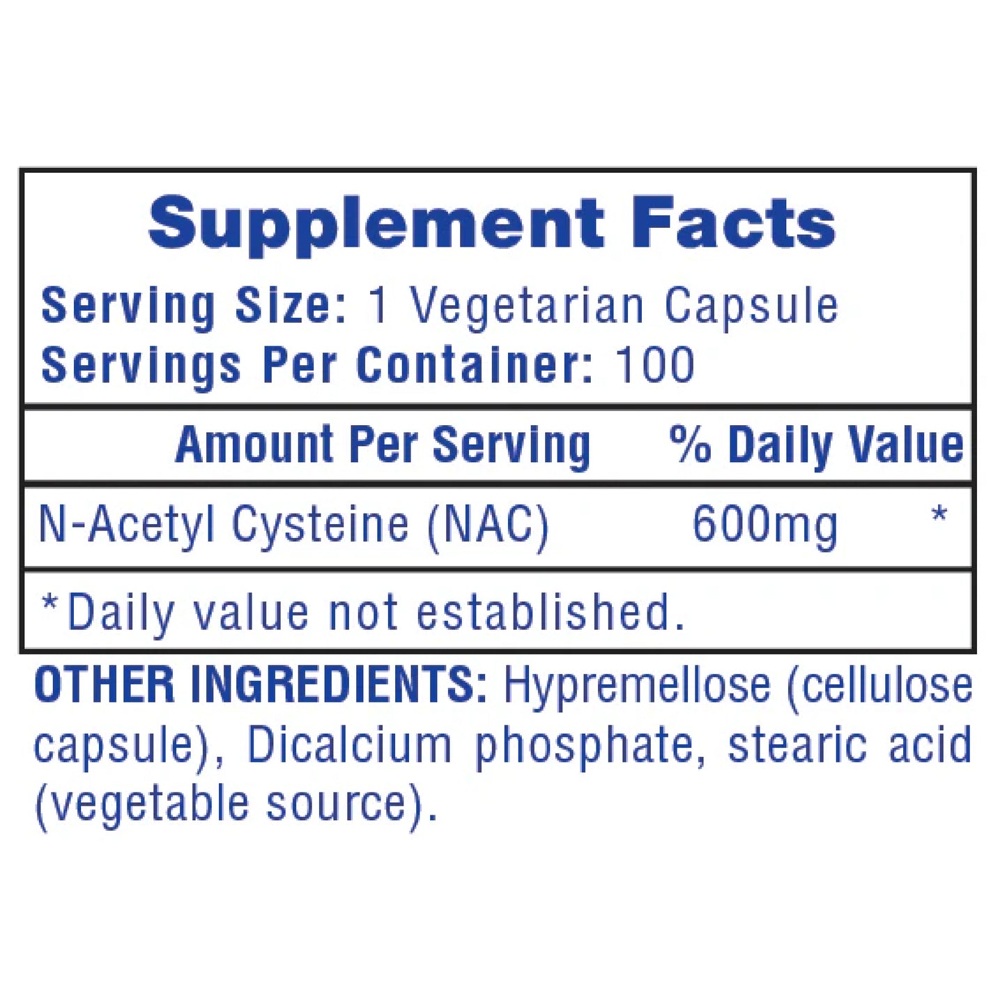 NAC N-Acetyl Cysteine 100 CÁPSULAS