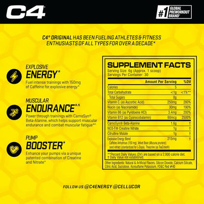 C4 ORIGINAL PRE WORKOUT 30 SERVICIOS