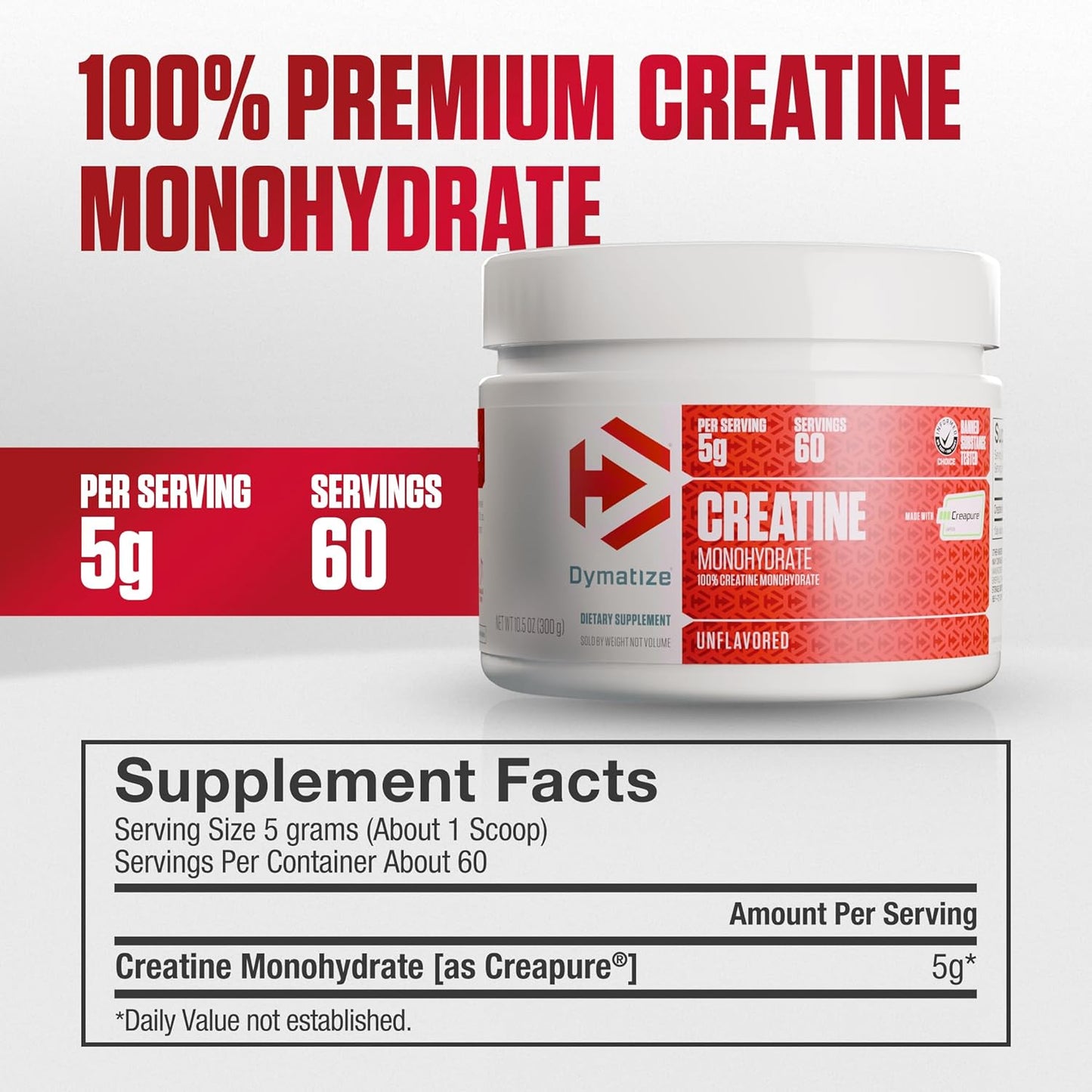 CREATINA DYMATIZE CREAPURE 300 GRAMOS