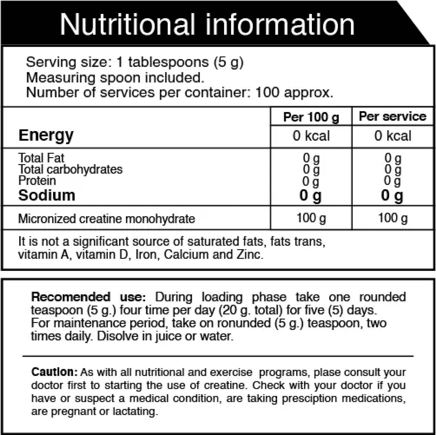 CREATINA ULTRA PURE IRON 500 GR