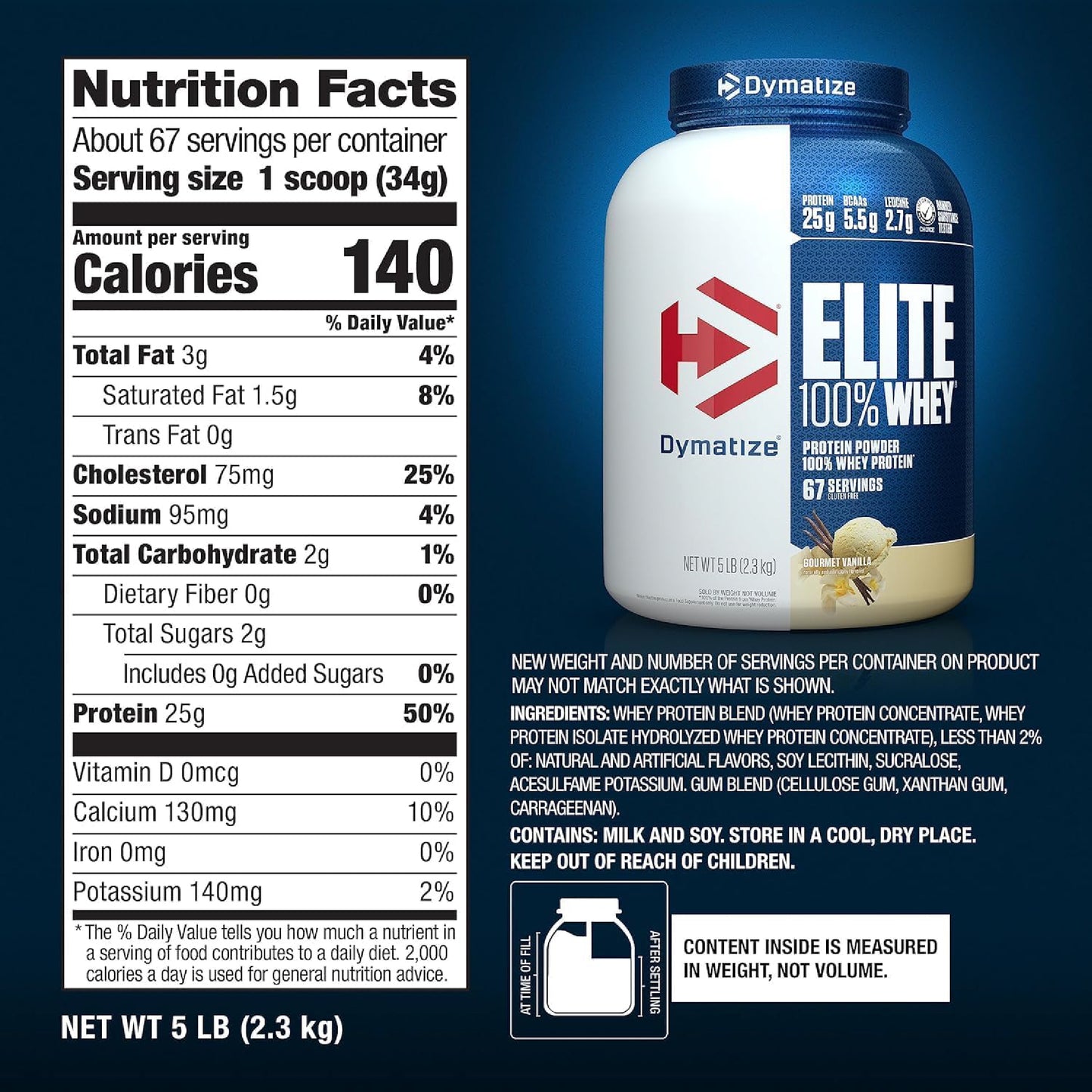 ELITE WHEY DYMATIZE 5 LIBRAS