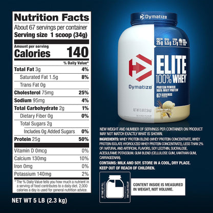 ELITE WHEY DYMATIZE 5 LIBRAS