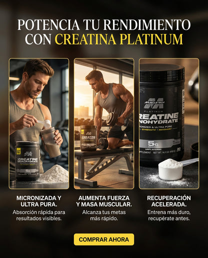 CREATINA MONOHIDRATO PLATINUM MUSCLETECH 400 GRAMOS